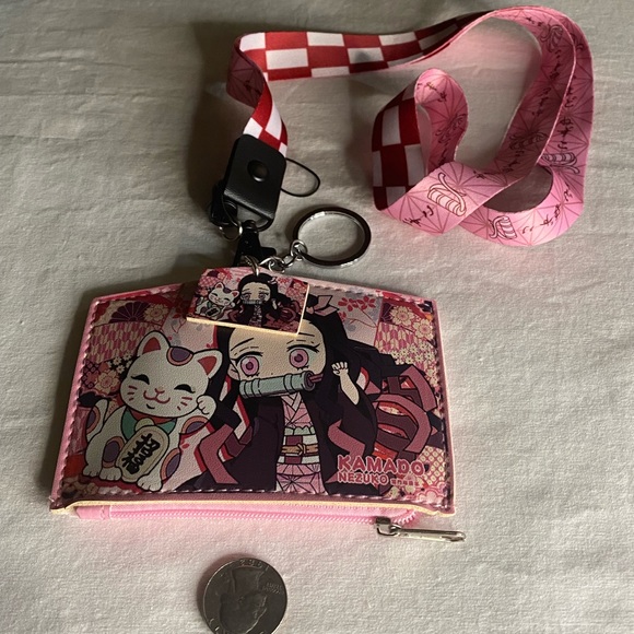 Kamado tanjiro and kamado nezuko coin wallet lanyard - Picture 2 of 2